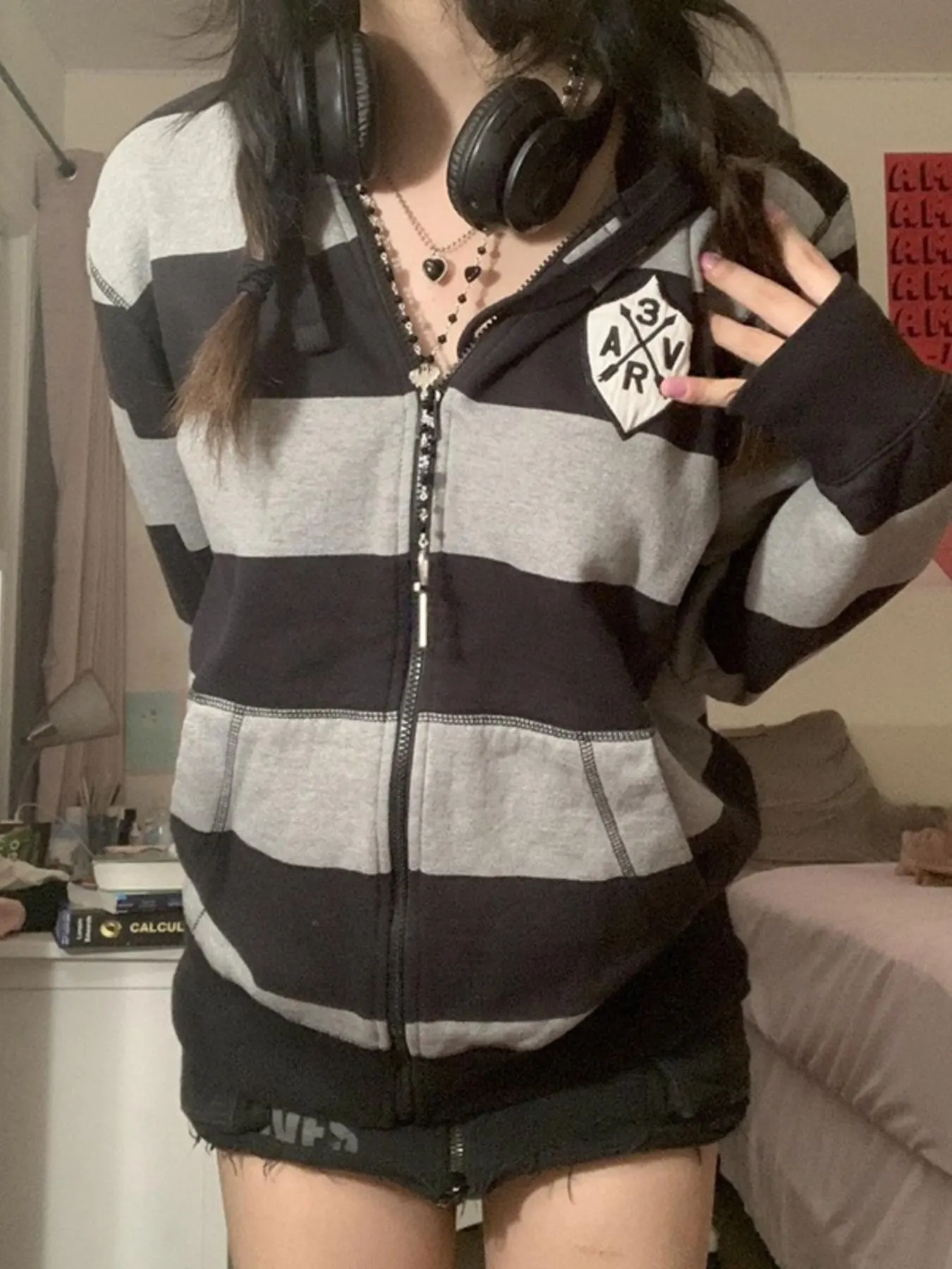 Striped Zip-Up Hoodie
