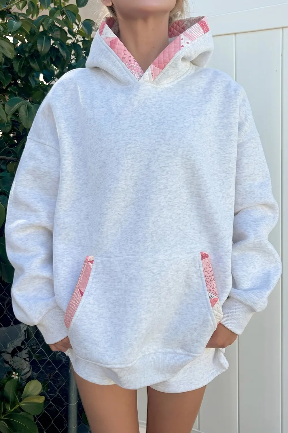 Contrast Patchwork Oversized Hoodie